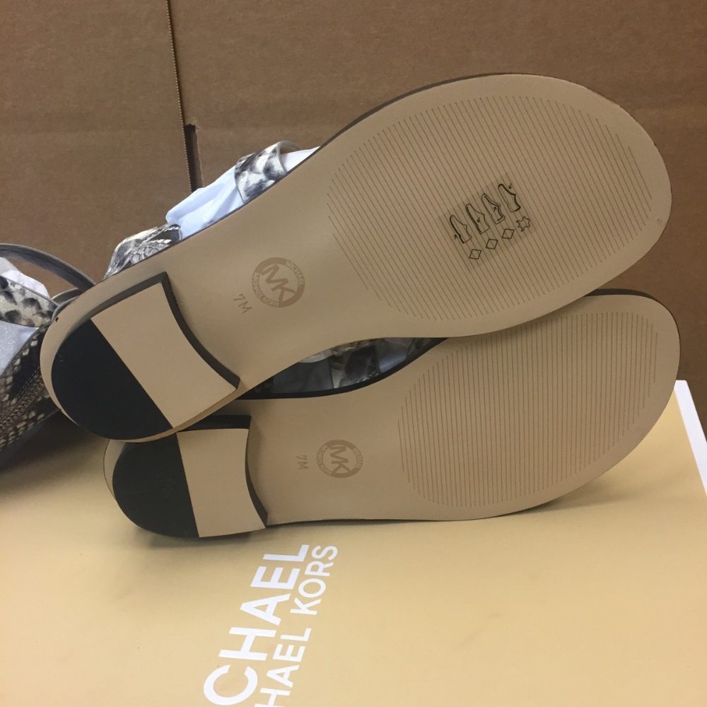 Michael Kors Darby Snakeskin Leather Gladiator San - Picture 6 of 7